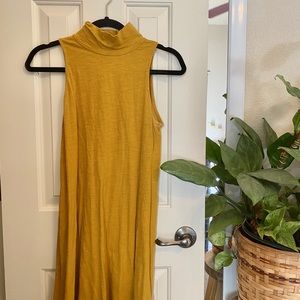 Yellow Mock-Neck Dress